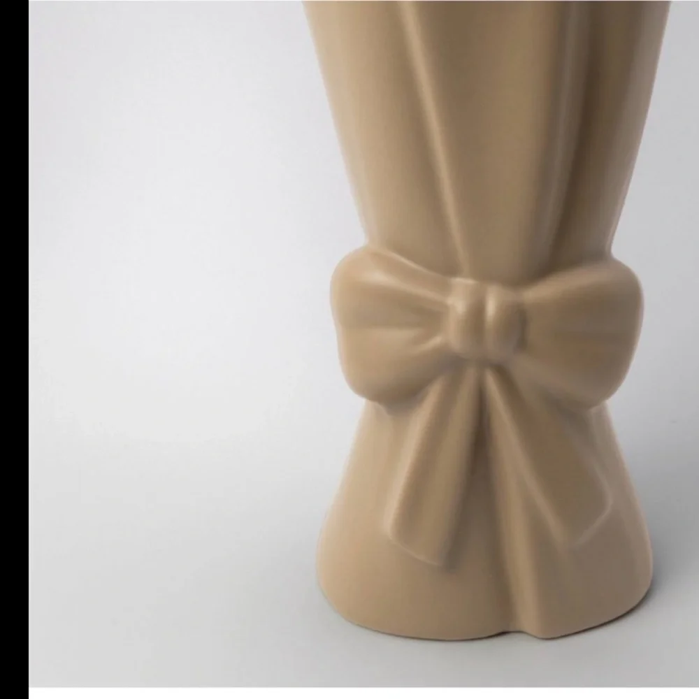 Neutral Tan Ceramic Bow Vase—Target